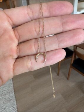 Gabriela Artigas Mini Rising Tusk Necklace | 14K Yellow Gold & Natural Diamond
